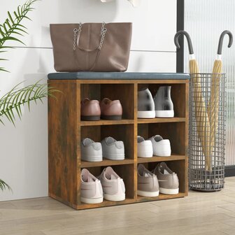 Schoenenkast 52,5x30x50 cm gerookt eikenkleurig 8