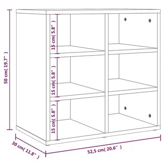 Schoenenkast 52,5x30x50 cm gerookt eikenkleurig 9