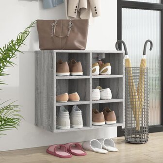 Schoenenkast 52,5x30x50 cm grijs sonoma eikenkleurig 1