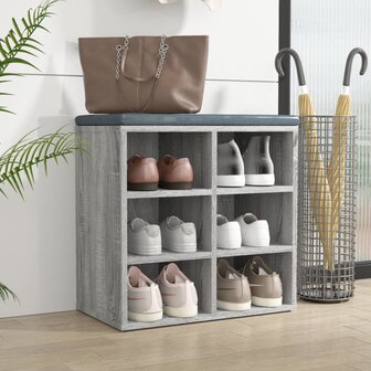 Schoenenkast 52,5x30x50 cm grijs sonoma eikenkleurig 8