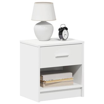 Nachtkastje met lade 39x28x41 cm wit 1