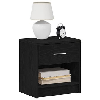 Nachtkastje met lade 39x28x41 cm zwart 1