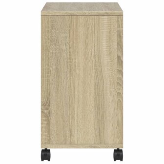 Bijzettafel met wieltjes 50x30x55 cm hout sonoma eikenkleurig 6