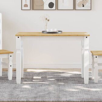 Eettafel Corona 112x60x75 cm massief grenenhout wit 1