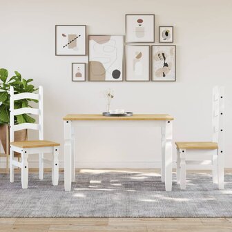 Eettafel Corona 112x60x75 cm massief grenenhout wit 3