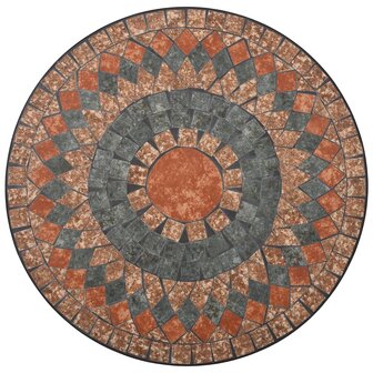 Bistrotafel moza&iuml;ek 60 cm keramiek oranje en grijs 7