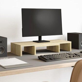 Monitorstandaard verstelbaar 60x24x10,5 cm hout sonoma eiken 1