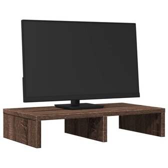Monitorstandaard 50x27x10 cm bewerkt hout bruin eikenkleurig 3