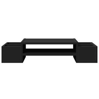 Monitorstandaard met opbergruimte 70x27x15 cm hout zwart 4