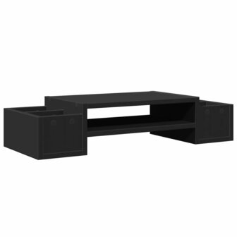 Monitorstandaard met opbergruimte 70x27x15 cm hout zwart 6