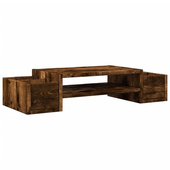 Monitorstandaard opbergruimte 70x27x15 cm hout gerookt eiken 2