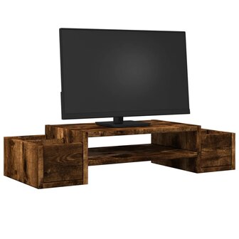 Monitorstandaard opbergruimte 70x27x15 cm hout gerookt eiken 3