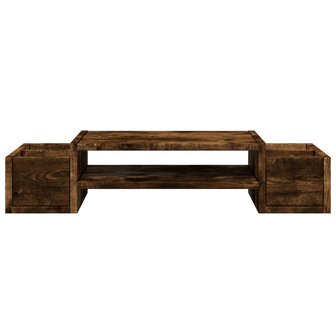 Monitorstandaard opbergruimte 70x27x15 cm hout gerookt eiken 4