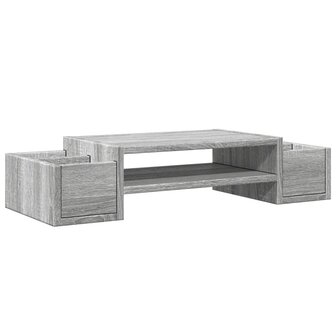 Monitorstandaard met opbergruimte 70x27x15 cm hout grijs sonoma 2