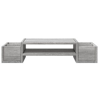 Monitorstandaard met opbergruimte 70x27x15 cm hout grijs sonoma 4
