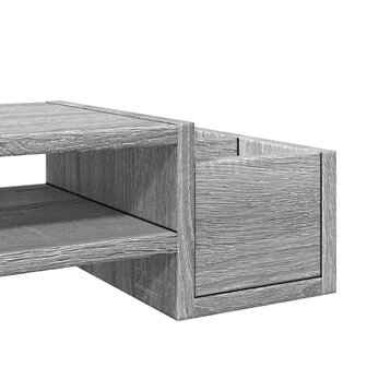 Monitorstandaard met opbergruimte 70x27x15 cm hout grijs sonoma 7