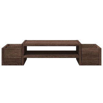 Monitorstandaard met opbergruimte 70x27x15 cm hout bruin eiken 4