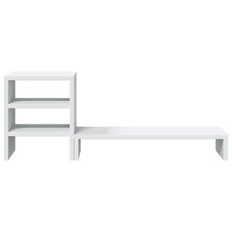 Monitorstandaard met bureau-organizer bewerkt hout wit 4