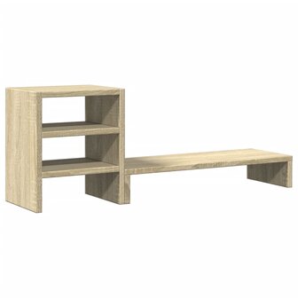 Monitorstandaard met bureau-organizer bewerkt hout sonoma eiken 2