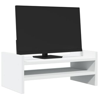 Monitorstandaard 50x27x20 cm bewerkt hout wit 3