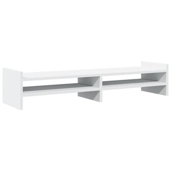 Monitorstandaard 100x27x20 cm bewerkt hout wit 2