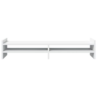 Monitorstandaard 100x27x20 cm bewerkt hout wit 4