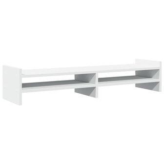 Monitorstandaard 100x27x20 cm bewerkt hout wit 6