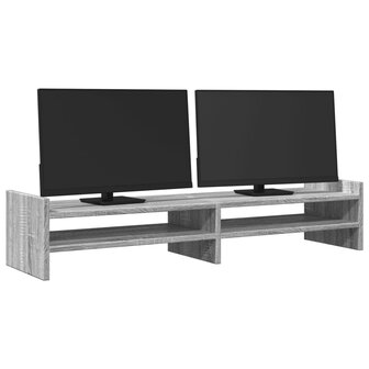 Monitorstandaard 100x27x20 cm bewerkt hout grijs sonoma eiken 3