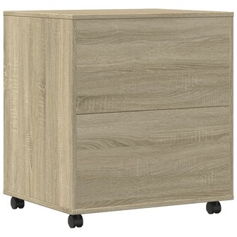Printerkastje met wielen 60x50x67 cm sonoma eikenkleurig 7