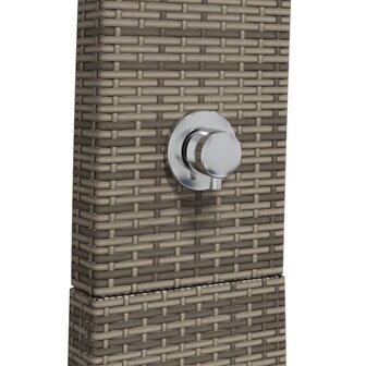 Buitendouche 55x60x224 cm poly rattan en acaciahout grijs 8