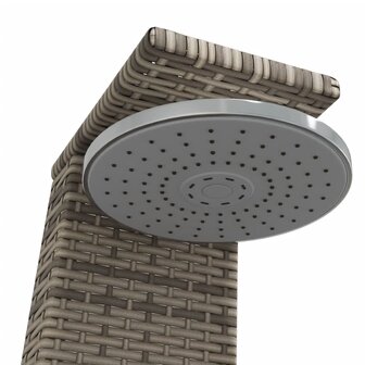 Buitendouche 55x60x224 cm poly rattan en acaciahout grijs 9