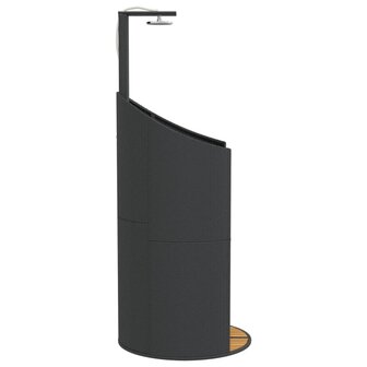 Buitendouche 100x100x241,5 cm poly rattan en acaciahout zwart 6