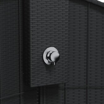 Buitendouche 100x100x241,5 cm poly rattan en acaciahout zwart 8
