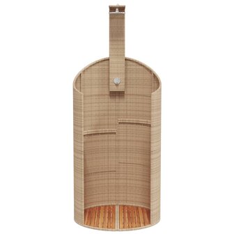 Buitendouche 100x100x241,5 cm poly rattan en acaciahout beige 5