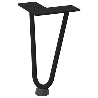 Haarspeld tafelpoten 4 st 20 cm massief staal zwart 4
