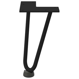 Haarspeld tafelpoten 4 st 20 cm massief staal zwart 5
