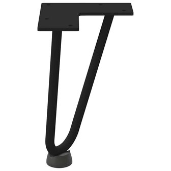 Haarspeld tafelpoten 4 st 20 cm massief staal zwart 6