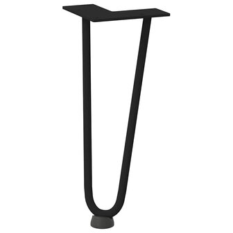 Haarspeld tafelpoten 4 st 30 cm massief staal zwart 4