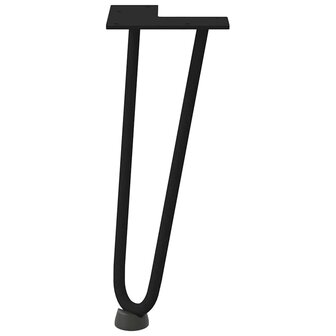 Haarspeld tafelpoten 4 st 30 cm massief staal zwart 5