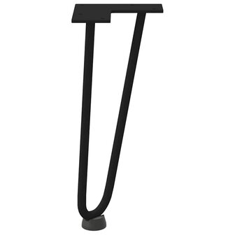 Haarspeld tafelpoten 4 st 30 cm massief staal zwart 6