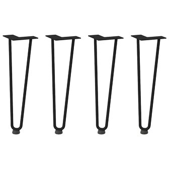 Haarspeld tafelpoten 4 st 42 cm massief staal zwart 2