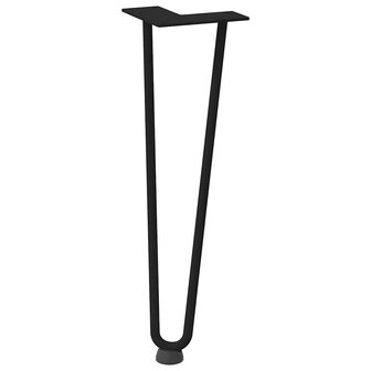 Haarspeld tafelpoten 4 st 42 cm massief staal zwart 4