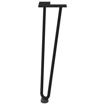 Haarspeld tafelpoten 4 st 42 cm massief staal zwart 5
