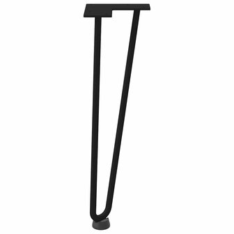 Haarspeld tafelpoten 4 st 42 cm massief staal zwart 6