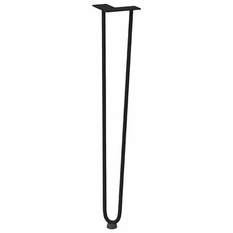Haarspeld tafelpoten 4 st 72 cm massief staal zwart 4