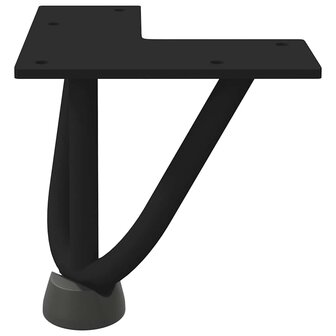 Haarspeld tafelpoten 4 st 10 cm massief staal zwart 5