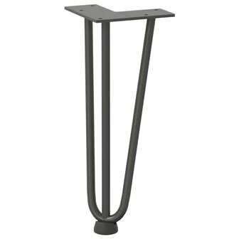Haarspeld tafelpoten 4 st 30 cm massief staal antracietkleurig 4