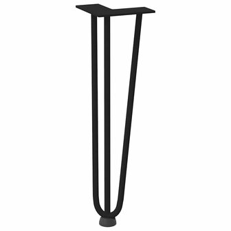 Haarspeld tafelpoten 4 st 42 cm massief staal zwart 4