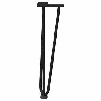 Haarspeld tafelpoten 4 st 42 cm massief staal zwart 5