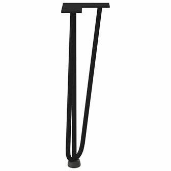 Haarspeld tafelpoten 4 st 42 cm massief staal zwart 6
